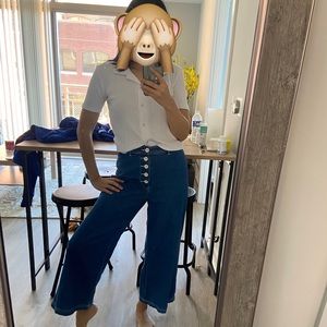 Urban Outfitters Wide Leg Jeans - true blue